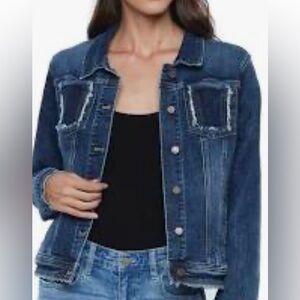 WASH LAB Sammy distressed denim jacket atlantic blue -S-NWT! $128